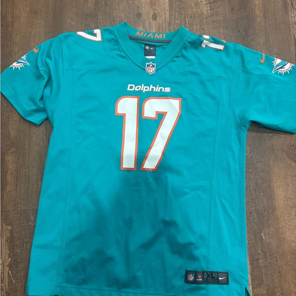 Nike Teal Dolphins Jersey with Number 17 - Picture 1 of 2